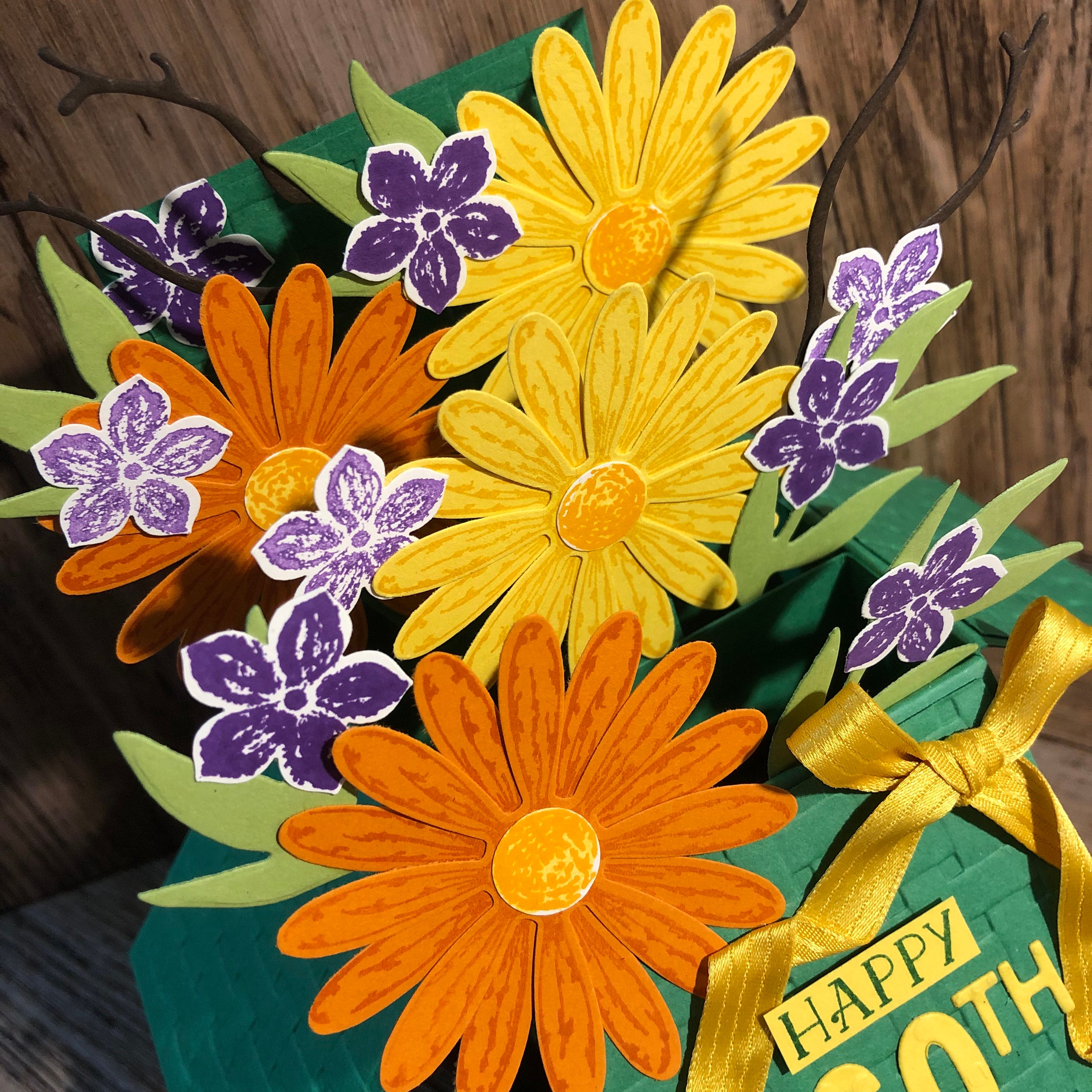 Pop Up; Card in a Box, 3d Birthday Card; Floral, Gerbera; Daisy - Etsy