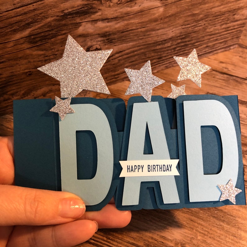 Pop up DAD Card Birthday Card Fathers Day 3D Stars Etsy Pop up DAD Card Birthday Card Fathers Day 3D Stars Etsy