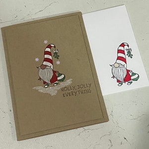 Nain de Noël, festif, neige, carte de Noël, carte de voeux de saison, gnomes, carte de Hanoucca