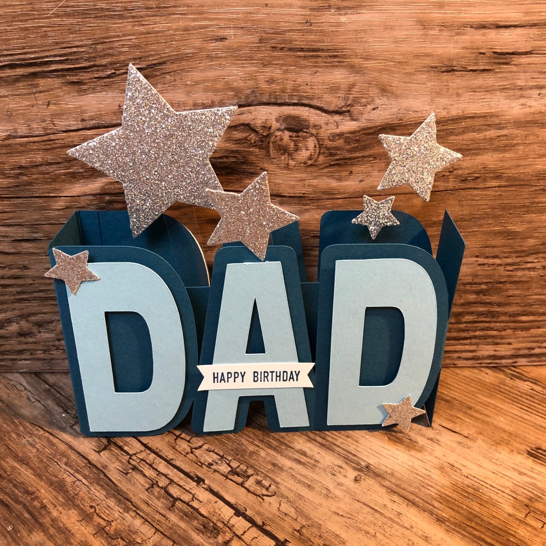 Pop up DAD Card Birthday Card Father s Day 3D Stars Etsy Pop up DAD Card Birthday Card Father s Day 3D Stars Etsy