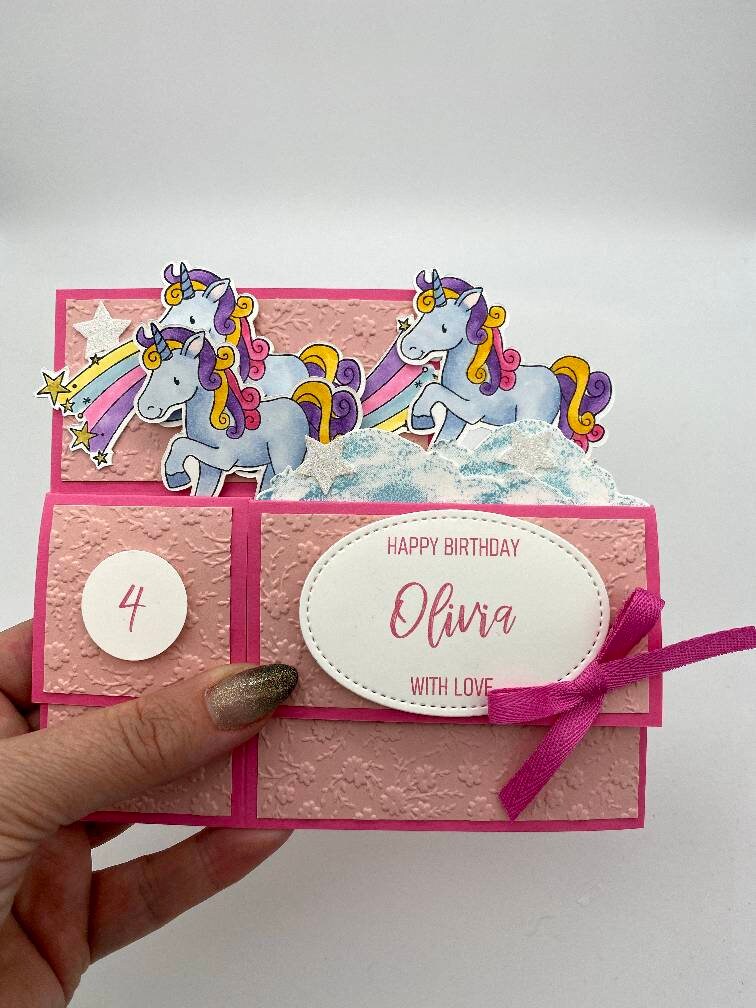 3d Pop up Card, Card in a Box, Exploding Card, Unicorn Birthday Card ...