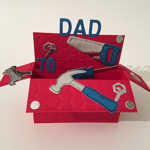 Boîte pop-up ; boîte à outils ; papa ; grand-père ; grand-père, grand-père ; papa ; frère ; oncle ; mari ; petit ami ; mâle ; outils ; anniversaire, Fête des pères, 3D