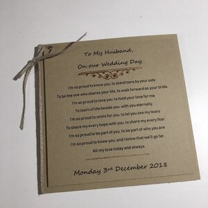 Echtgenoot; trouwdag; huwelijk; op onze trouwdag; met je trouwen; Liefde; van je bruid