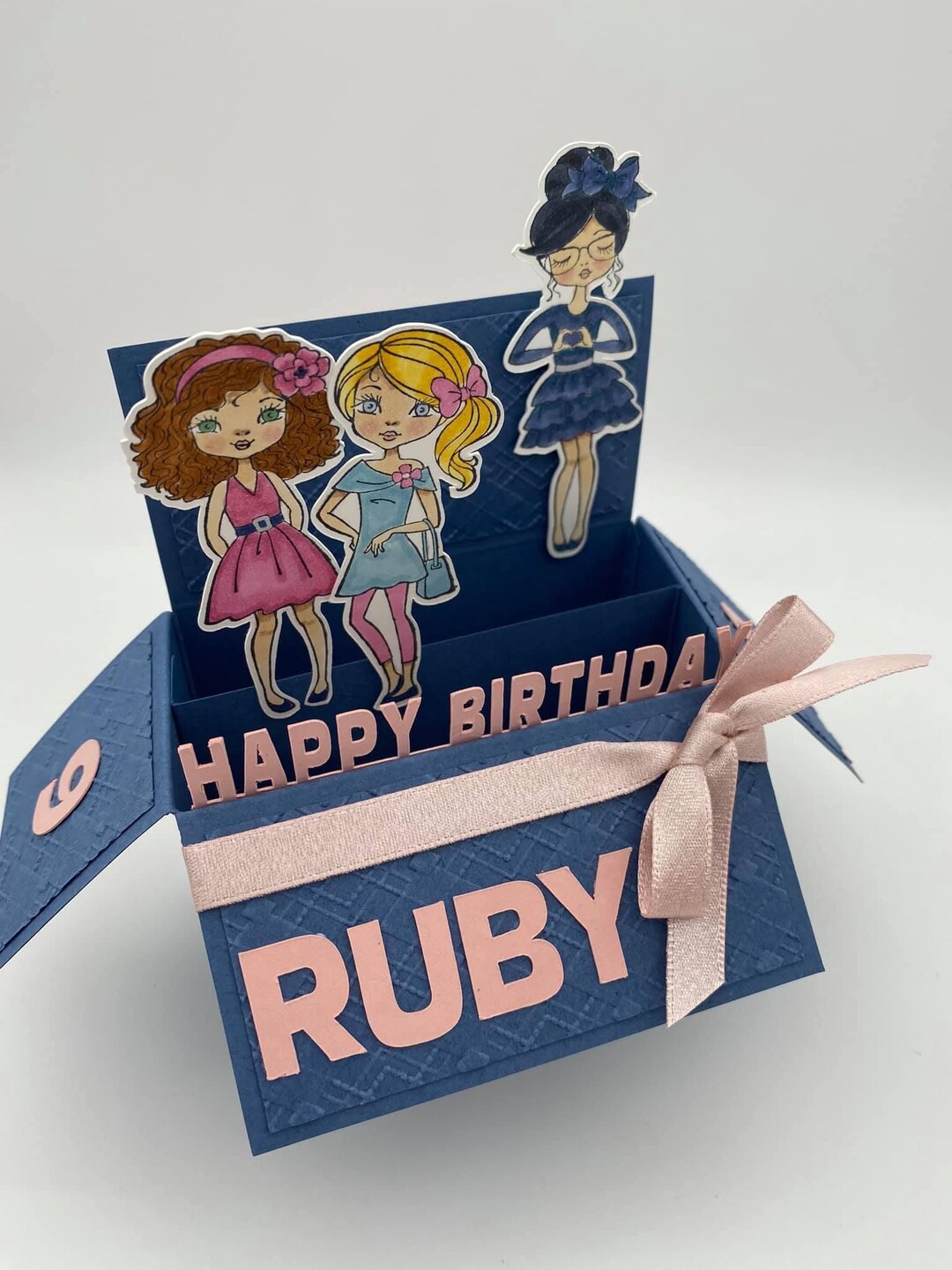 3d Pop up Box Card; Girls Birthday Card, Girlie, Gift for a Girl, Happy ...