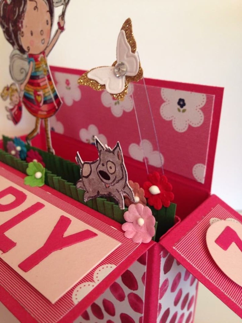 Chasing Butterflies Personalised Pop up Card in a Box Girl | Etsy