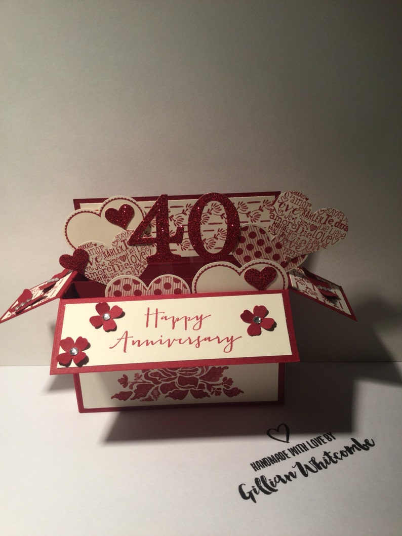 Ruby Wedding Anniversary card 40 years. | Etsy