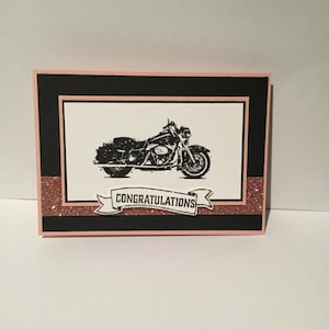 Biker chic, moto, biker chick, félicitations, test de vélo réussi, biker chick,