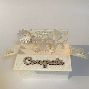 Biglietto di anniversario di perle, nozze di perle, biglietto pop-up, biglietto di nozze, biglietto di anniversario, fidanzamento, perle, congratulazioni