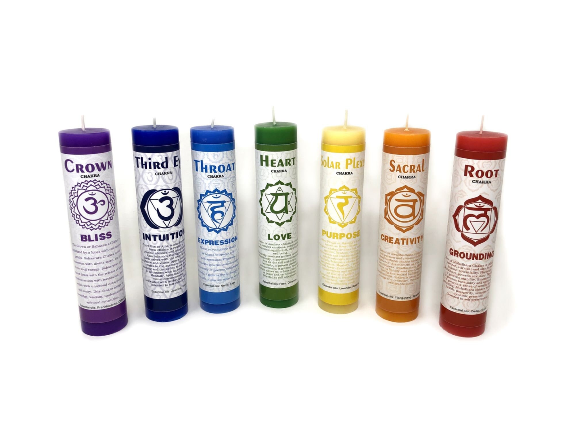 CHAKRA MEDITATION CANDLES | Scented Chakra Candles | 7 " Tall Ca…