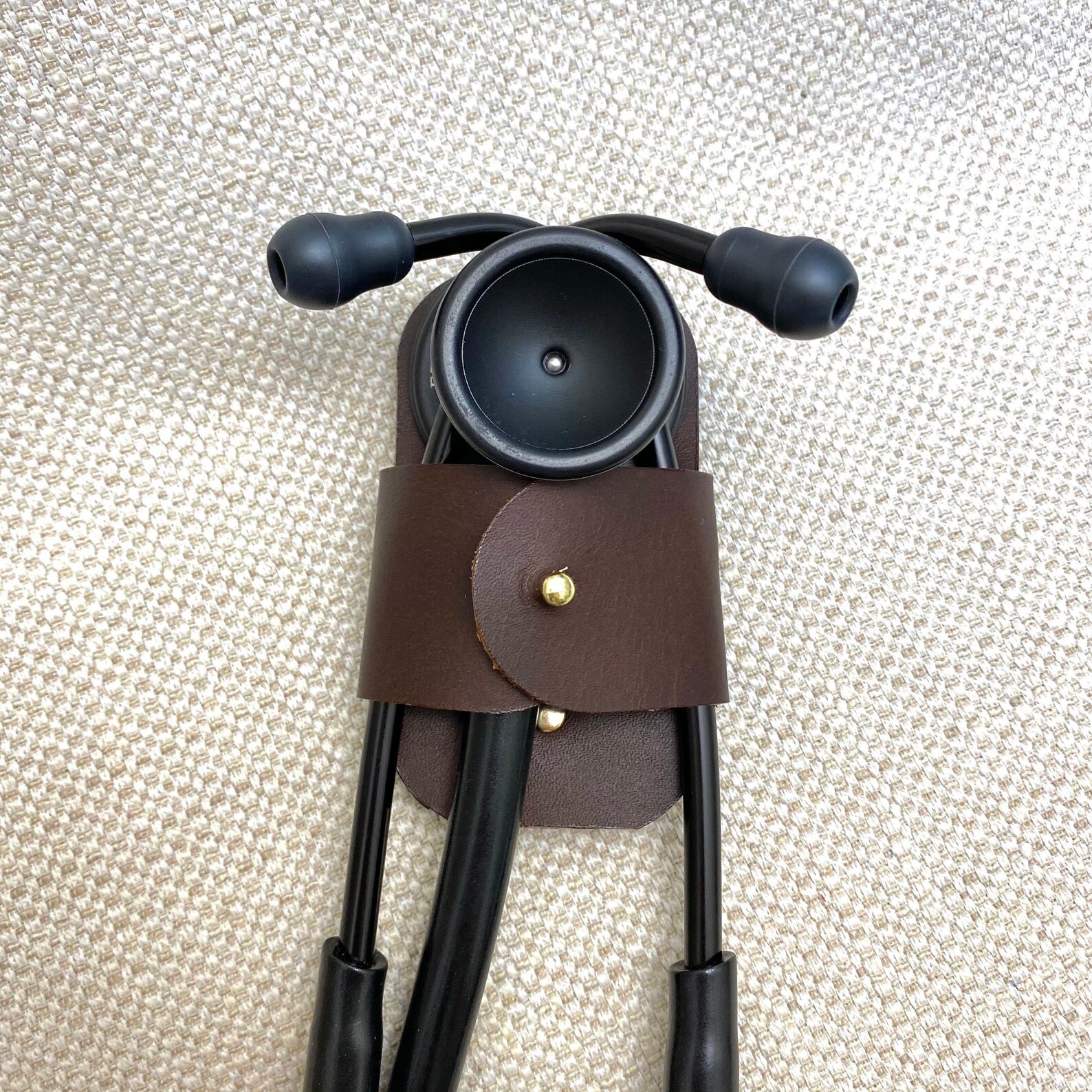 Stethoscope Holder in Smooth Dark Brown fullgrain leather Etsy