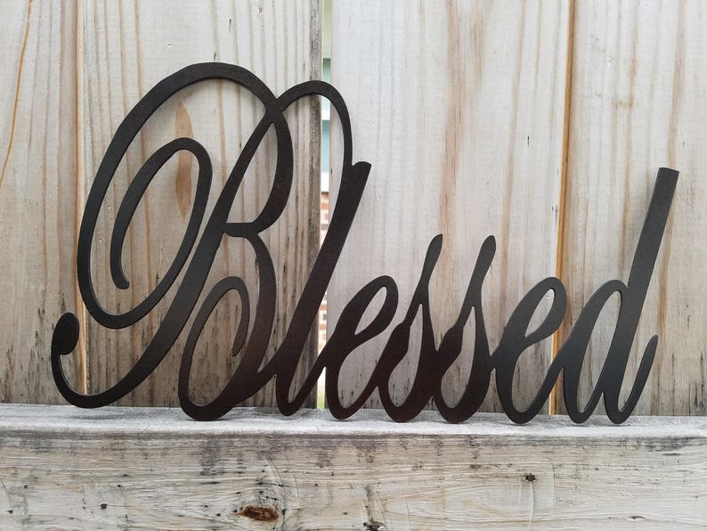 Blessed Metal Wall Art Scripture Sign Inspirational Quote