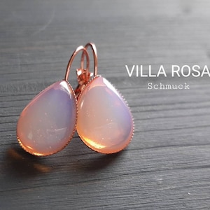 Rose gold moonstone earrings in 13 x 18 mm teardrop shape gemstone jewelry gemstones birthday gift rose gold earrings