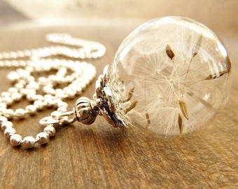 Dandelion Necklace Silver/ Genuine Dandelions