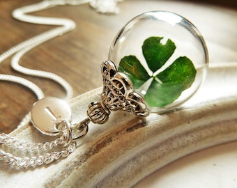 925 Silver Necklace Four- Leafed Clover