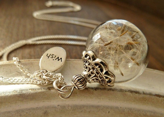 Dandelion Necklace 925 Silver Etsy