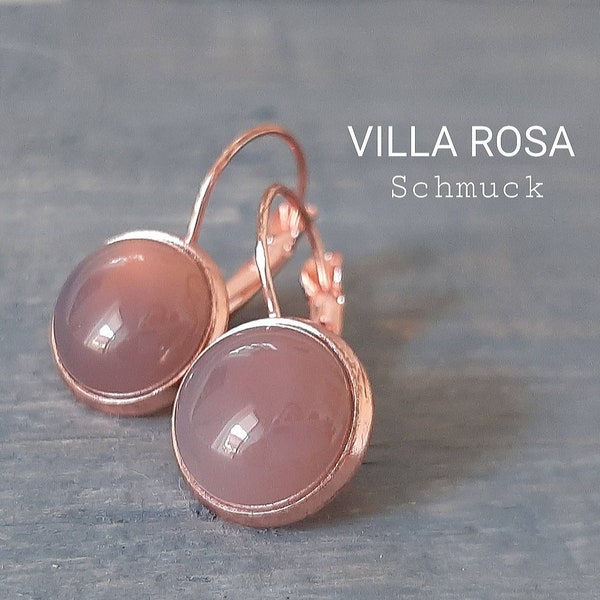 Rose Quartz Earrings Rosegold 