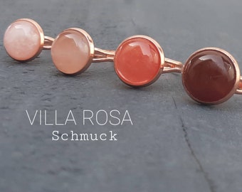 Small GEMSTONE finger rings choose 2 pieces rose gold gemstone jewelry rose gold jewelry rose quartz agate cherry quartz rose gold ring rose jewelry