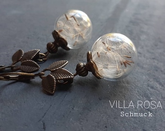 Dandelion Earrings With Geniune Dandelions