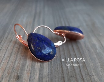 drop earrings Lapis Lazuli rosegold