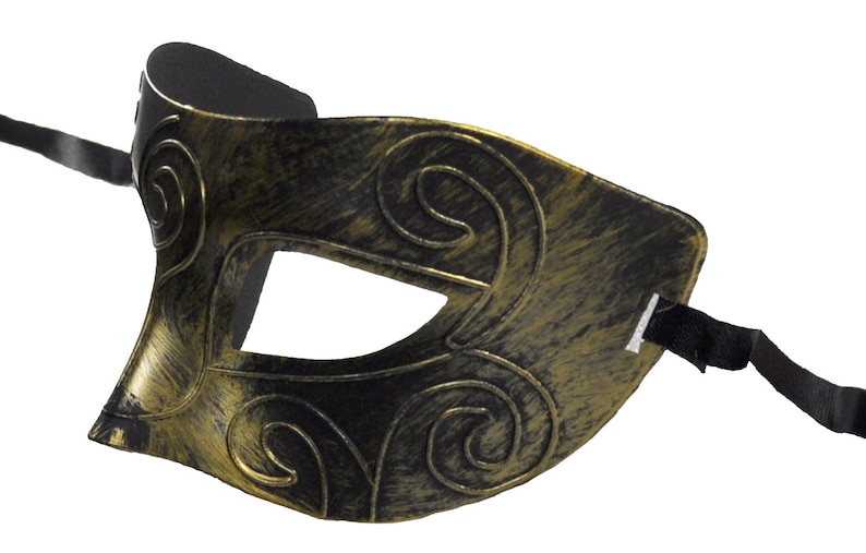 Rustic Swirl Masquerade Mask Gold