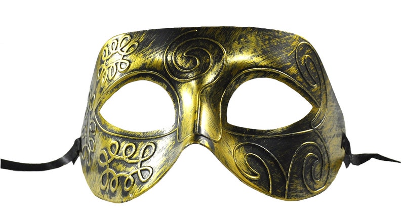 Rustic Swirl Masquerade Mask Gold