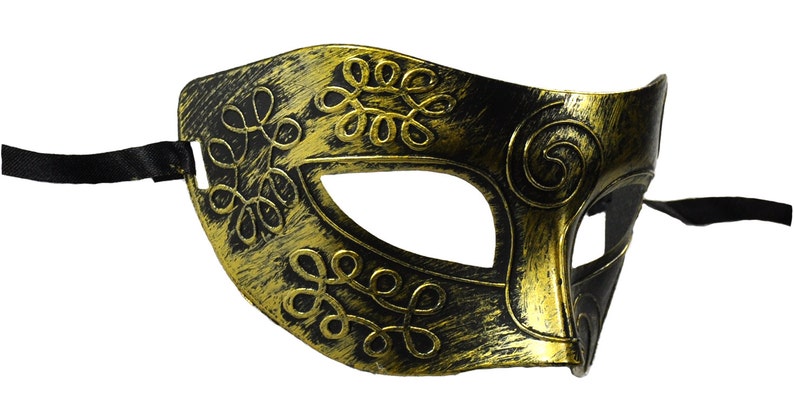 Rustic Swirl Masquerade Mask Gold