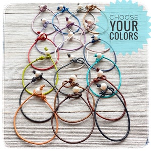 Simple Leather & Pearl Friendship Bracelets and Anklets: for Men, Women and Children