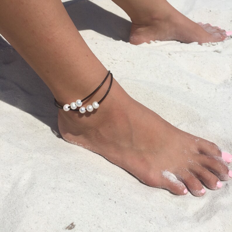 Anklet Bracelet Plus Size for Women Double Strand Pearl Etsy