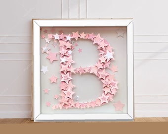 Star Monogram Letter Art: Personalized Nursery Wall Decor