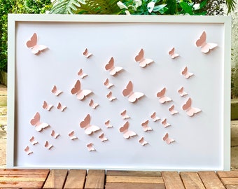 3D Collage of fluttering Butterflies Art - Nursery and Girls Room Decor