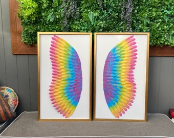 Rainbow Angel wings | Rainbow  Nursery Art | Wall Decor