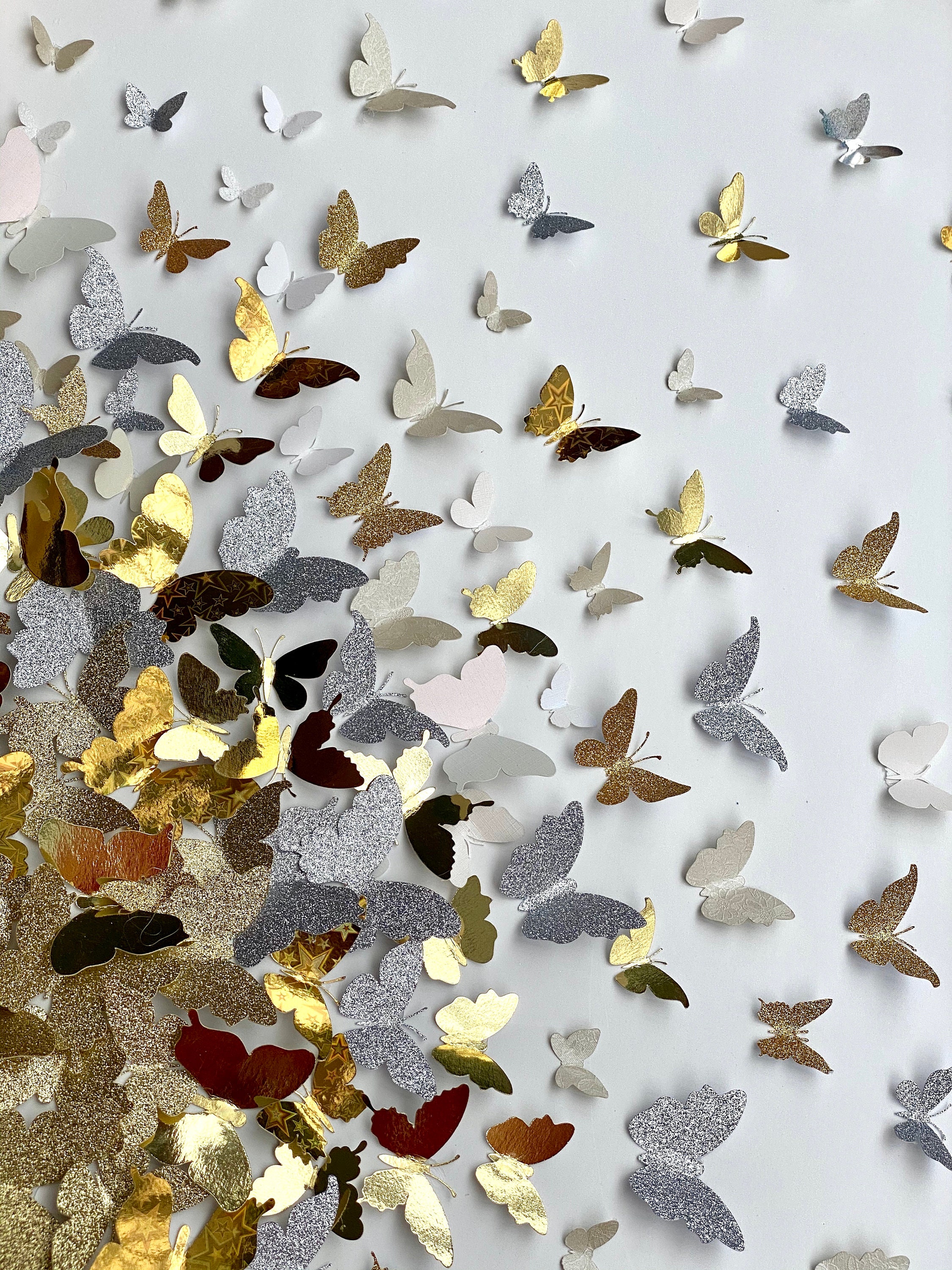 3D Gold Paper Butterfly Wall Art: Handmade Home Decor - Etsy