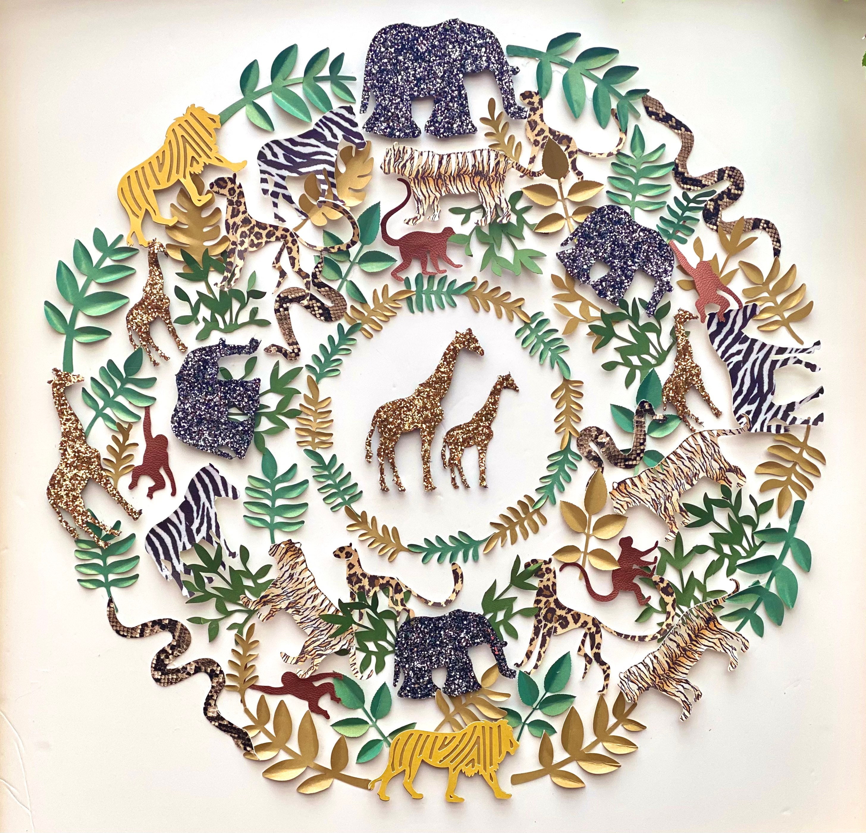 3D African Safari Animal wall art Safari animals Giraffe Etsy