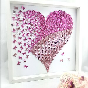 Shades of Pink Butterflies Heart 3D Paper Butterflies image 5