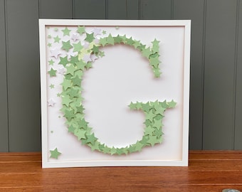 Personalized Nursery Initial: Handmade 3D Star Letter Art