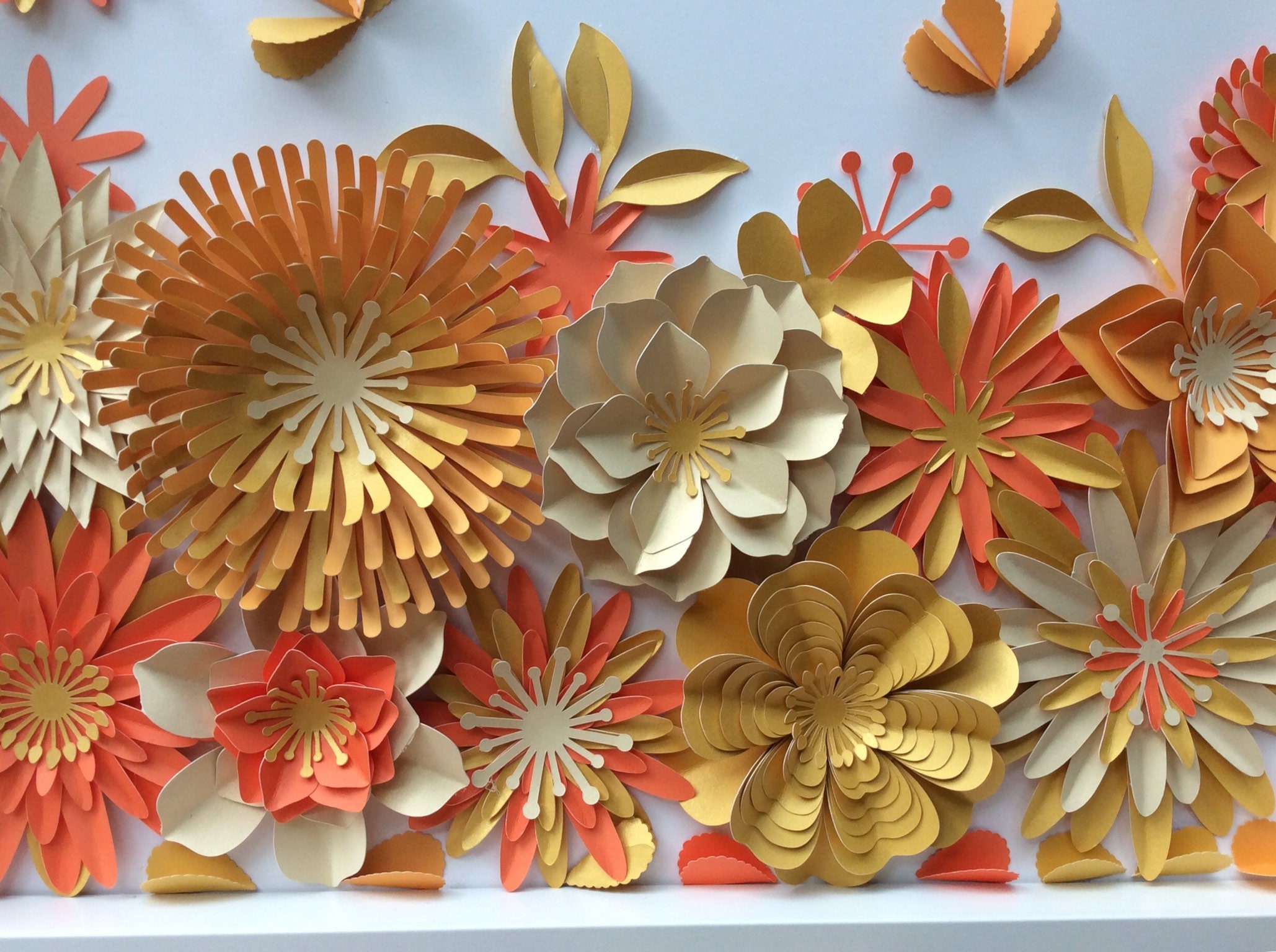 Framed Paper Flower wedding or nursery wall art 3D Paper Etsy