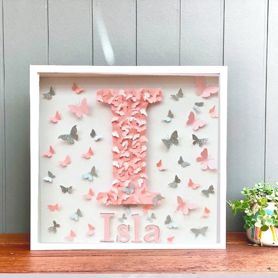 Butterflies Letters, personalised name Alphabet nursery letter wall art