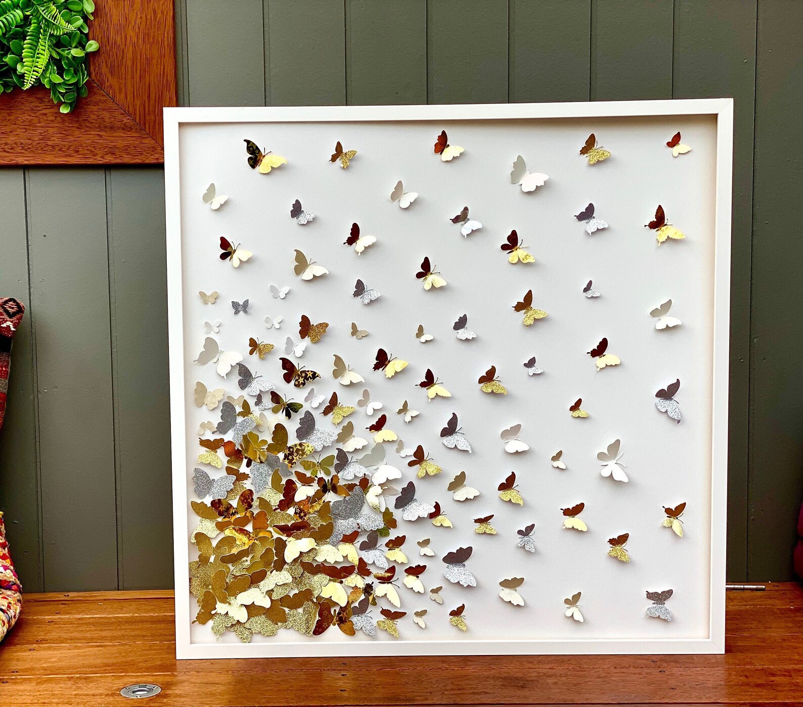 3D Gold Paper Butterfly Wall Art: Handmade Home Decor - Etsy