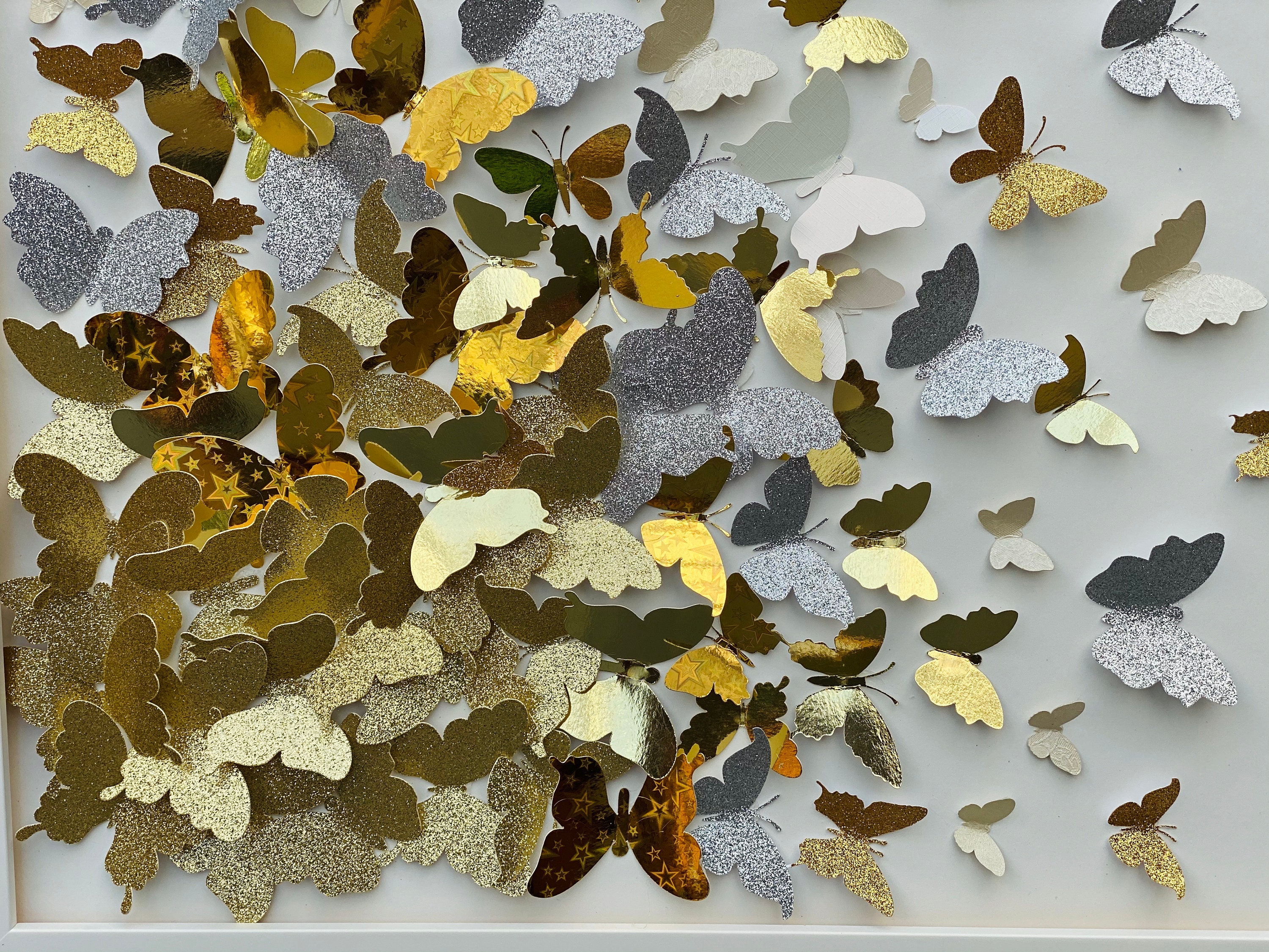 Home Decor 3D Gold Art Paper Butterfly Art 3D Wall Art . - Etsy