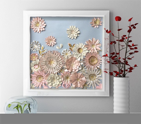paper flower wall art 3d floral wall art nursery wall decor modern home decor floral nursery wall art paper art decor pink bei 3d paper flower wall art