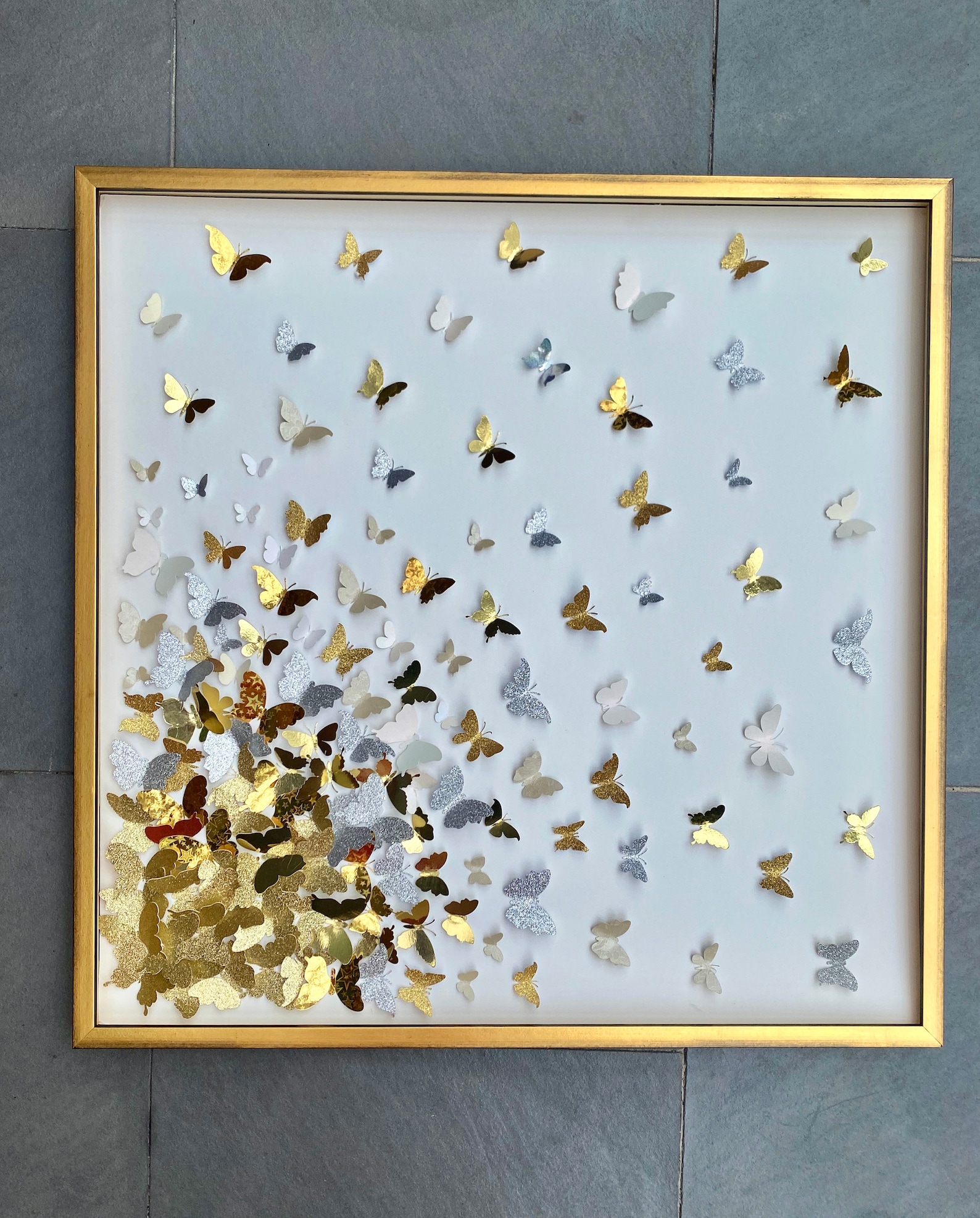 Home Decor 3D Gold Art Paper Butterfly Art 3D Wall Art . Etsy