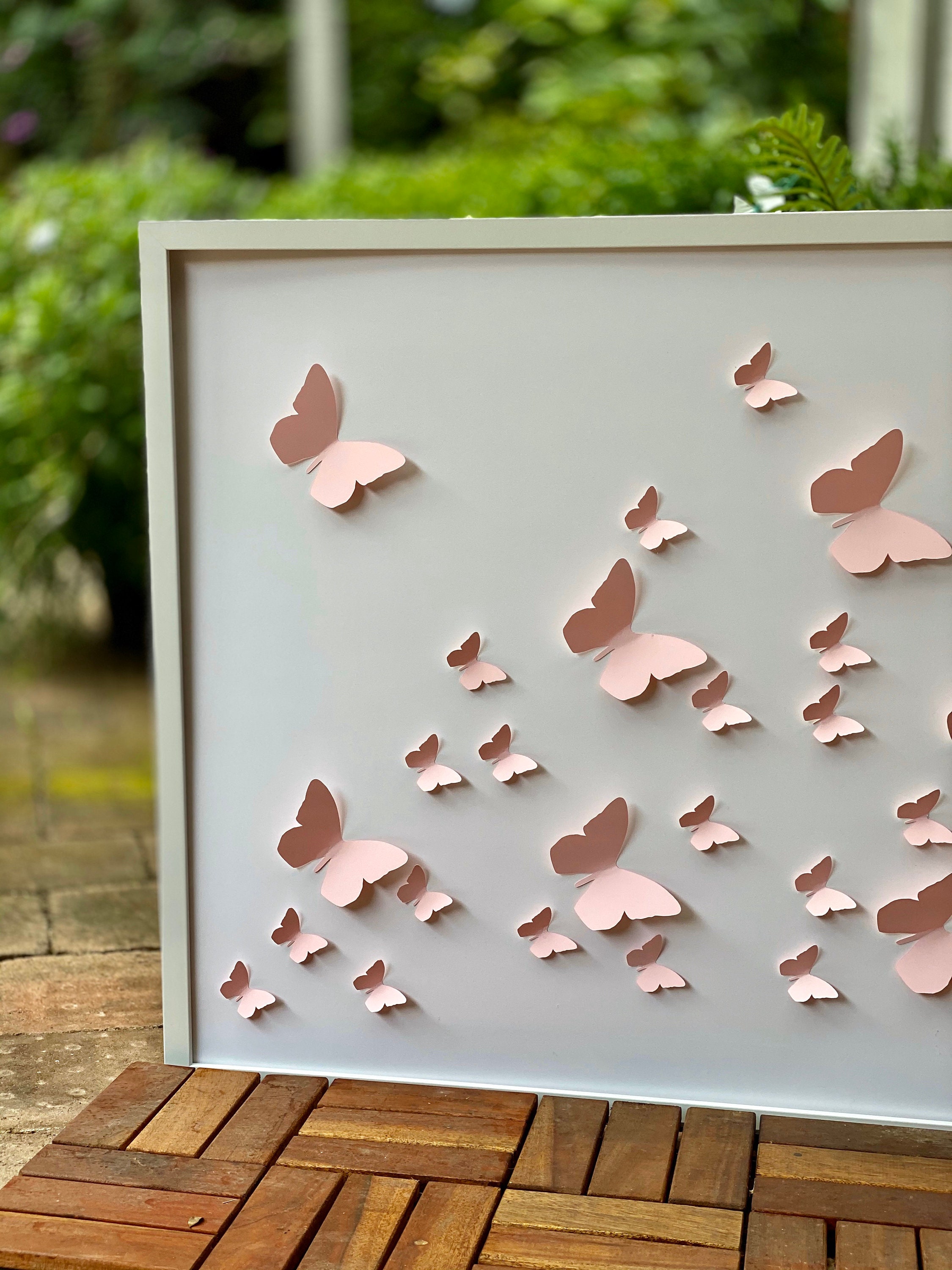 3D Butterfly Wall Art Set: Framed Paper Butterflies (15.7x19.8 Inch) - Etsy