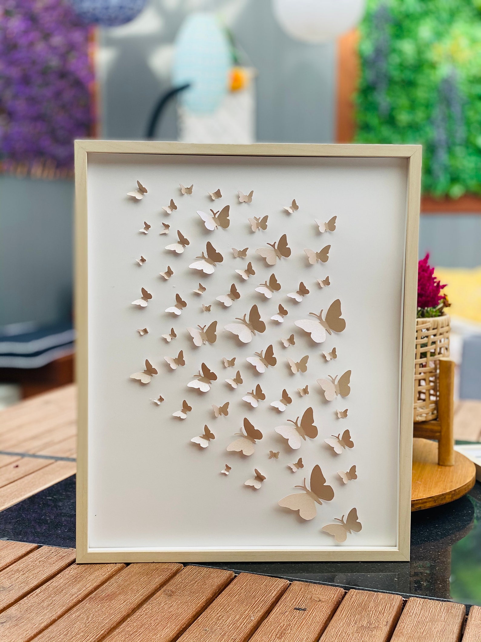3D Butterfly Wall Art Set: Framed Paper Butterflies (15.7x19.8 Inch) - Etsy