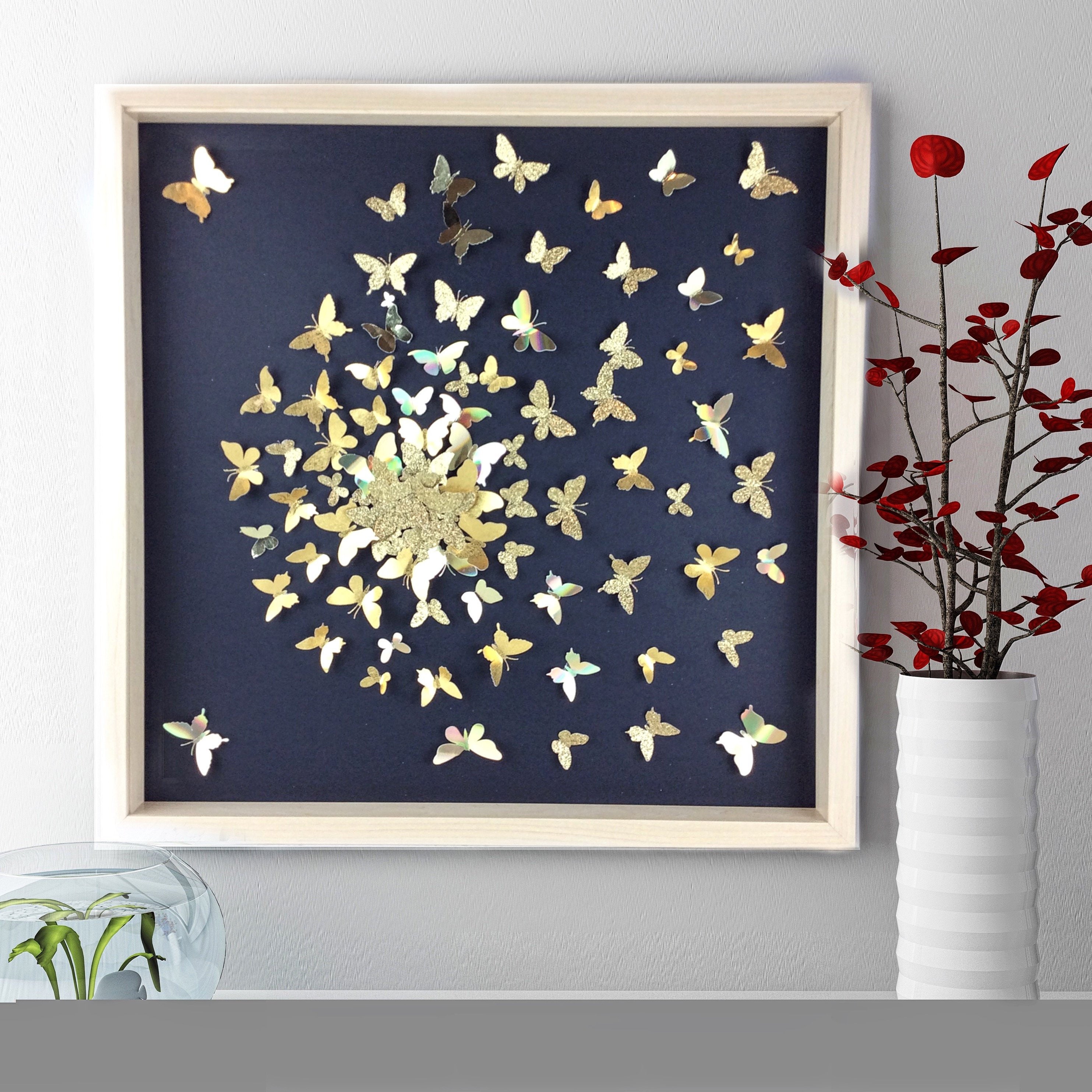 Modern Wall Art Abstract Butterfly Wall Art Etsy