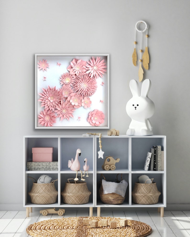 Light Pink Wall Art Flower Art Etsy