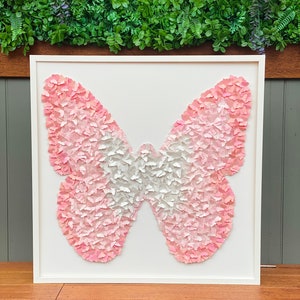 Ombré Pink 3D Paper Butterfly Wall Art: Modern Nursery Decor (30 Inch)