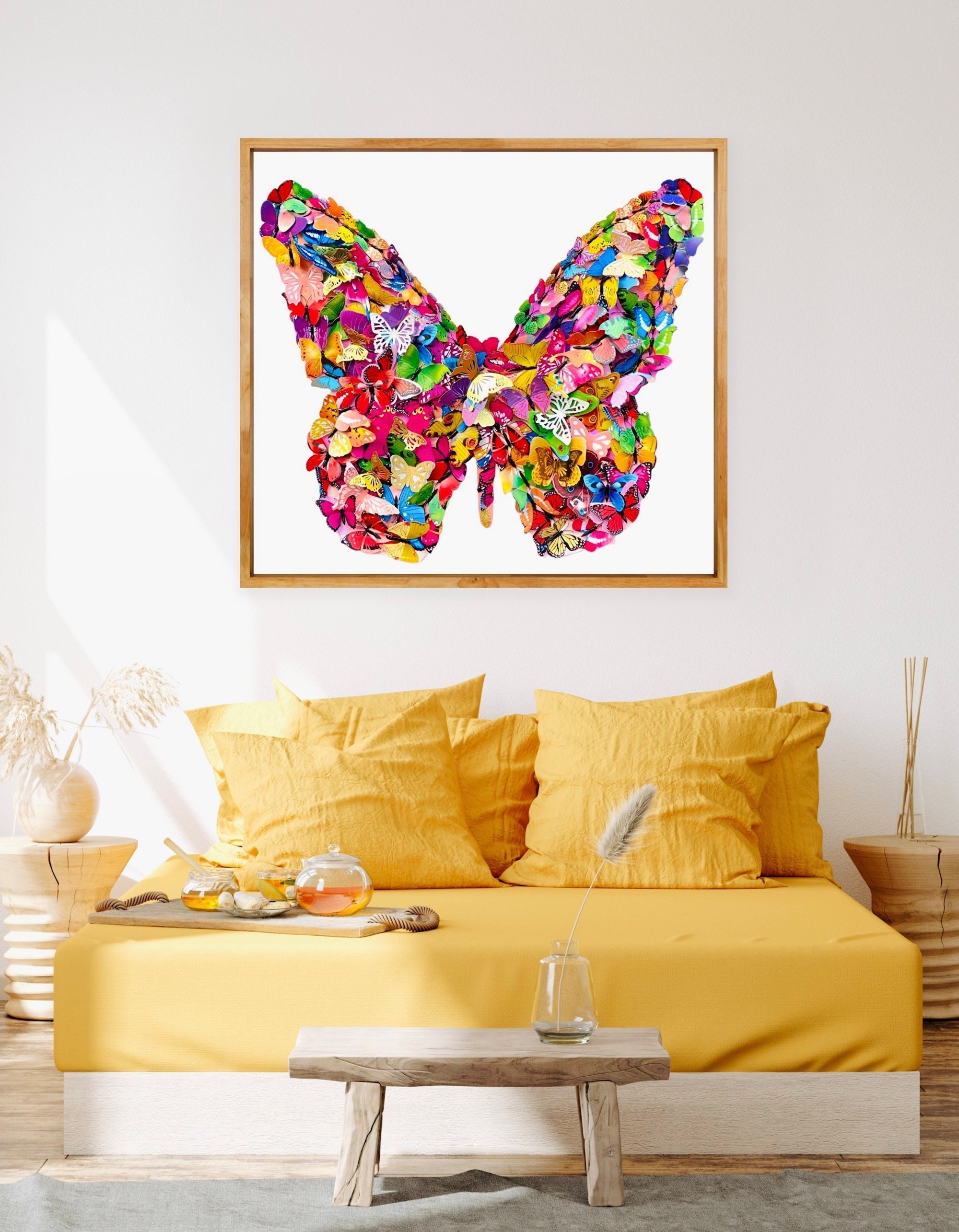 Large Butterfly 3D Wall Art Decor Warm Colour Shade Etsy Australia