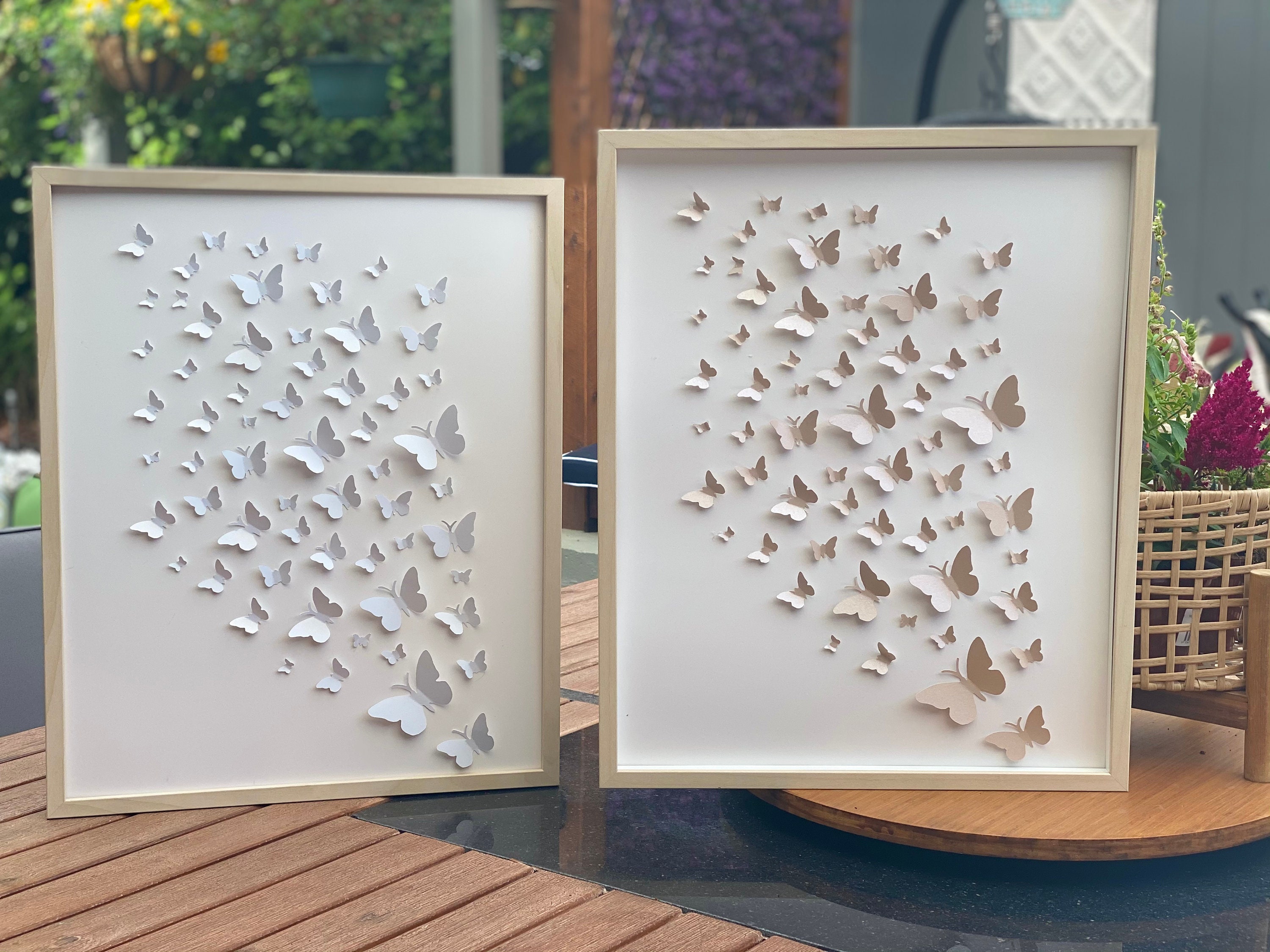 3D Butterfly Wall Art Set: Framed Paper Butterflies (15.7x19.8 Inch) - Etsy