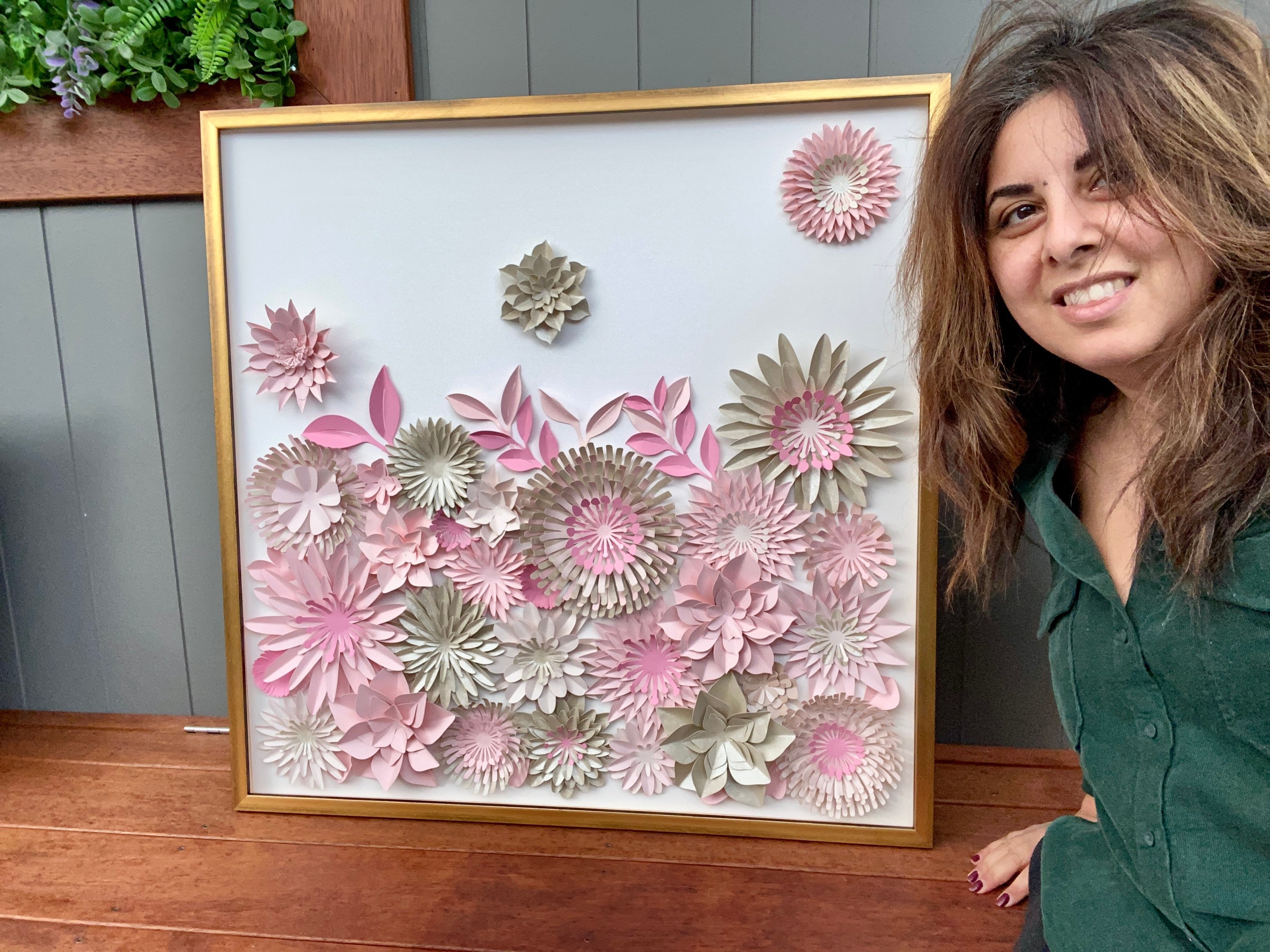 3D Paper flowers shadowBox personalised shadow box wedding Etsy