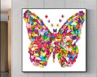 Large 3D Butterfly Wall Art: Multicolored Shadow Box Decor